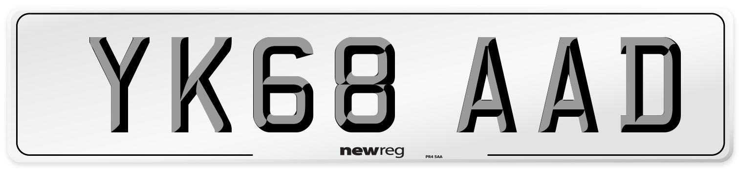 YK68 AAD Number Plate from New Reg